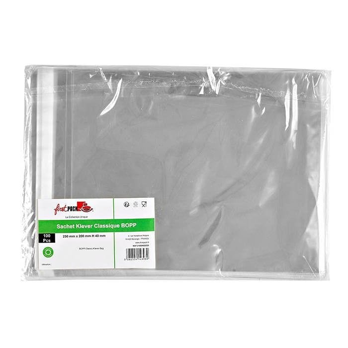 Sachet Klever refermable BOPP 25 x 20 cm Par 100 - RETIF