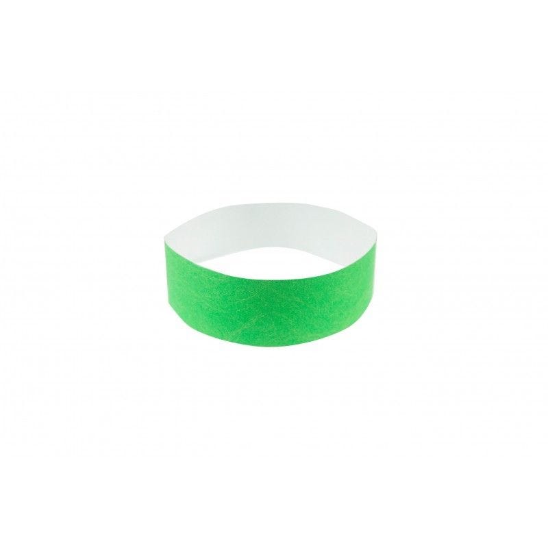 Bracelets papier Tyvek 25mm indéchirable - Vert fluo (lot de 100)