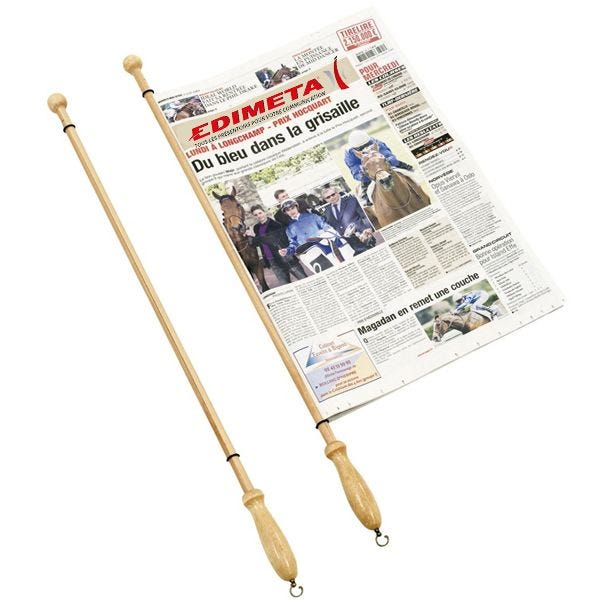 Baguette de lecture pour journaux en bois - L 80 cm Baguette de lecture pour journaux en bois - L 80 cm