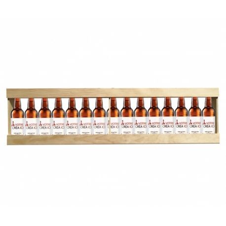 Caisse bois pour 15 bières 33cl (mètre de bière) Caisse bois pour 15 bières 33cl (mètre de bière)