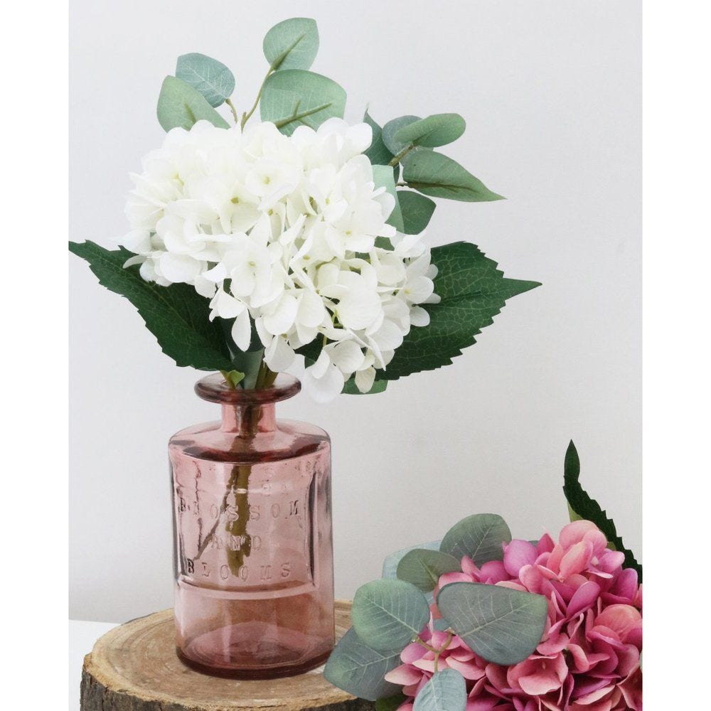 2 Bouquets Hortensias/Eucalyptus Artificiels, H.29cm - ESHA 2 Bouquets Hortensias/Eucalyptus Artificiels, H.29cm - ESHA