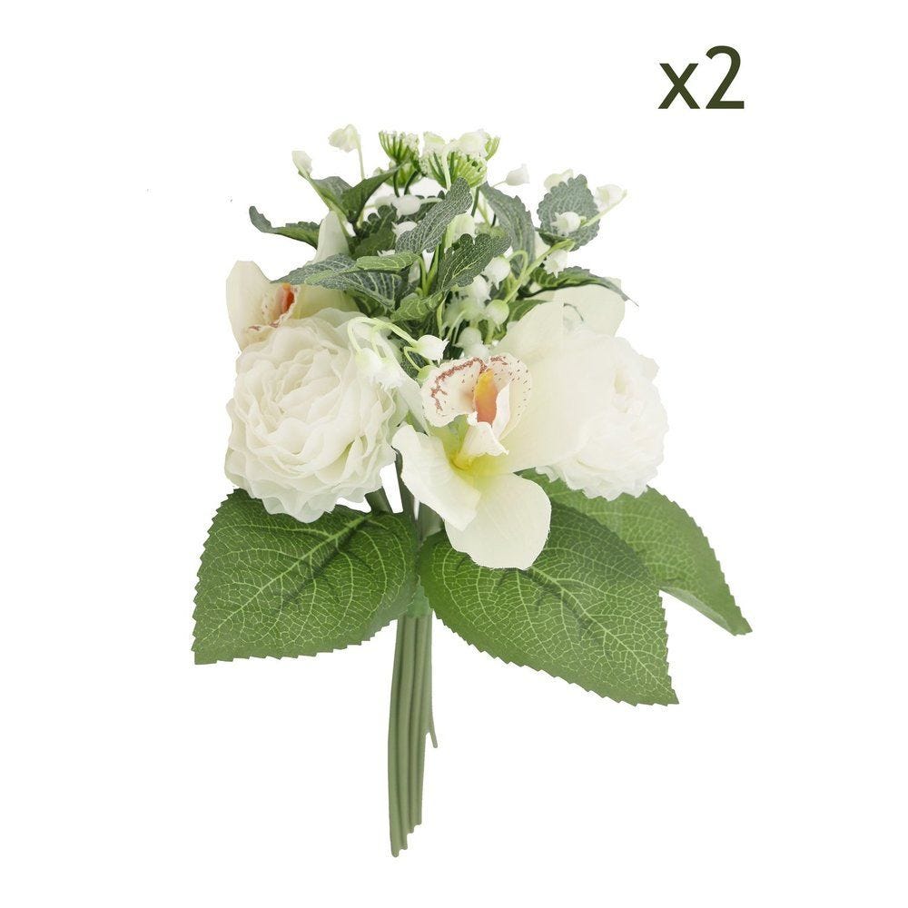 2 Bouquets de Cymbidiums et Renoncules Artificiels - DAYA 2 Bouquets de Cymbidiums et Renoncules Artificiels - DAYA