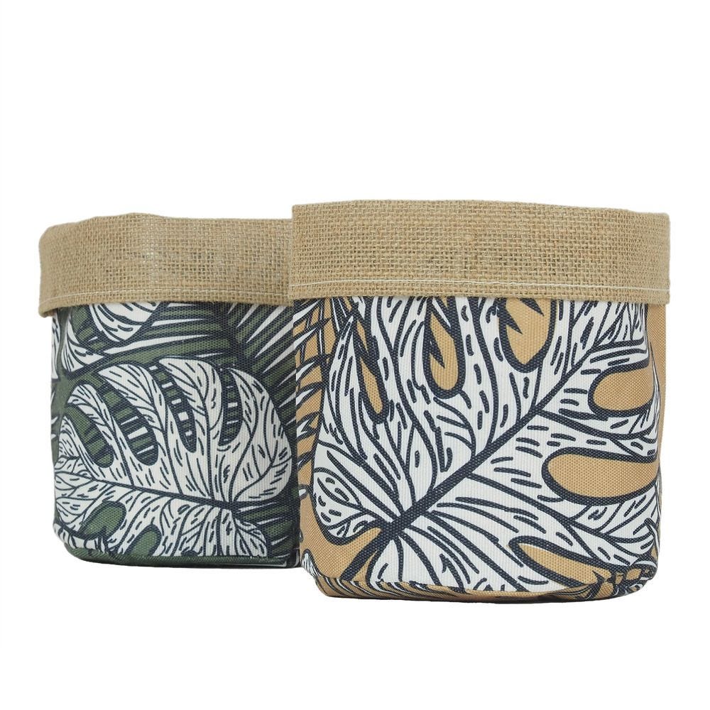 2 Cache-Pots Plante Panier Rangement en Jute, D.18cm - IBIKI 2 Cache-Pots Plante Panier Rangement en Jute, D.18cm - IBIKI