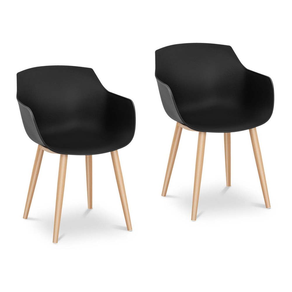 Chaise polypropylène noir 45 x 45 x 80 cm par 2