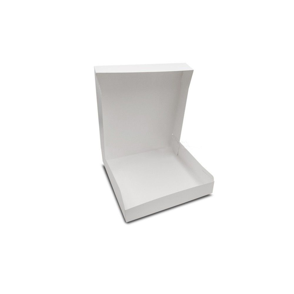 Boite pâtissière en carton blanc carrée - 25 x 25 cm Par 50