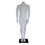 Mannequin homme sans tête position standard, blanc, fibre de verre