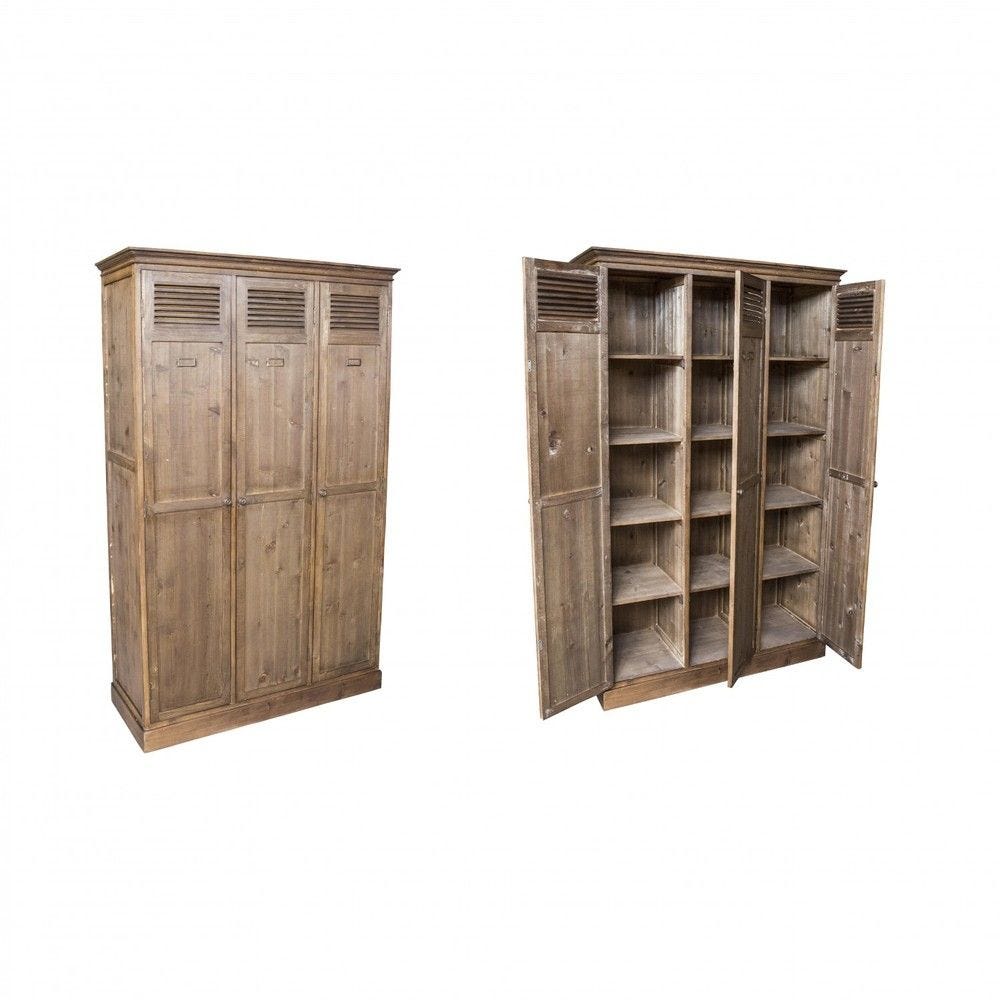 Armoire 3 Portes bois ciré L117 X P45 X H183 Armoire 3 Portes bois ciré L117 X P45 X H183