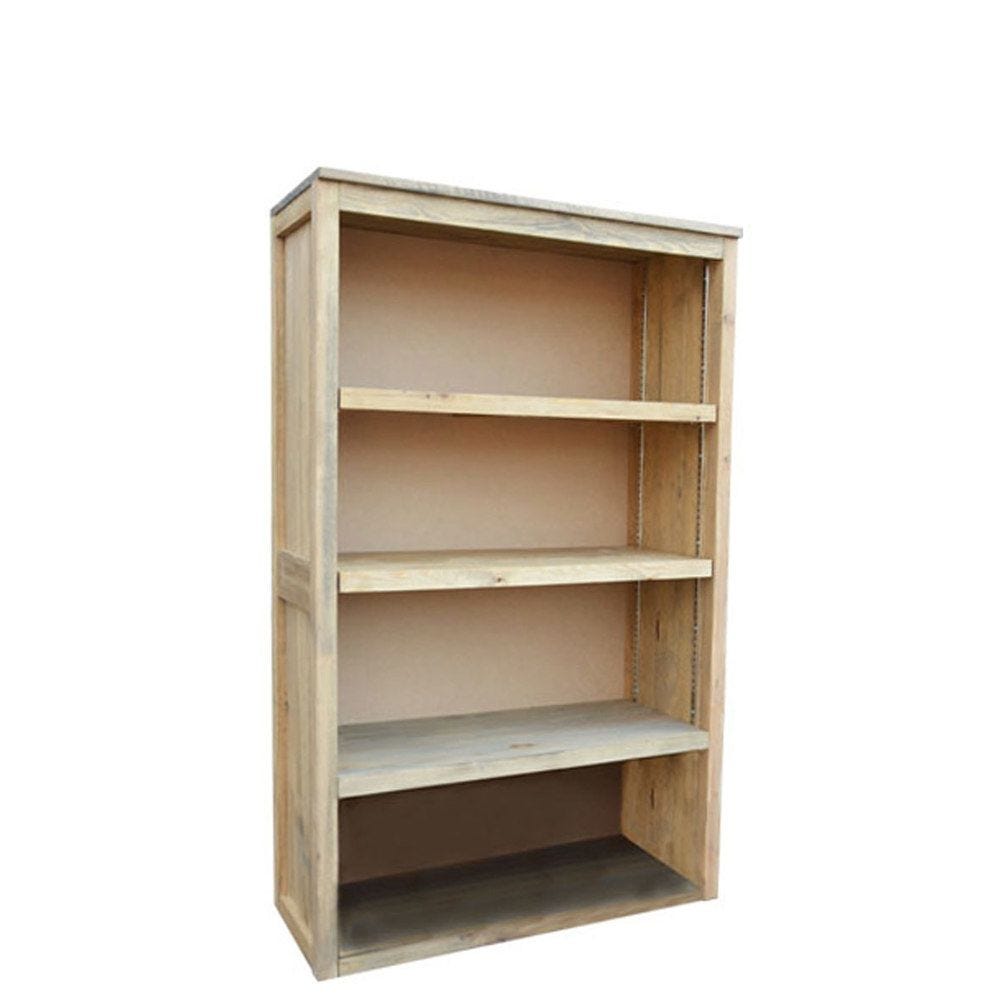 Armoire étagères basse bois vieilli 90 x 37 x 140 cm Armoire étagères basse bois vieilli 90 x 37 x 140 cm