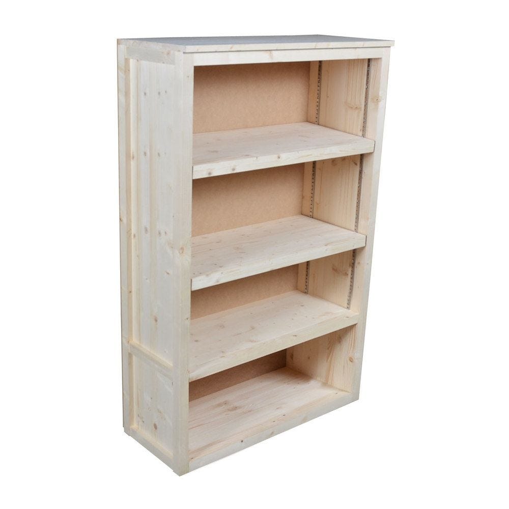 Armoire étagères basse bois clair 90 x 37 x 140 cm Armoire étagères basse bois clair 90 x 37 x 140 cm