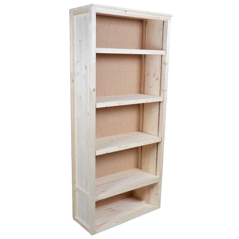 Armoire étagères haute bois clair 90 x 37 x 200 cm Armoire étagères haute bois clair 90 x 37 x 200 cm