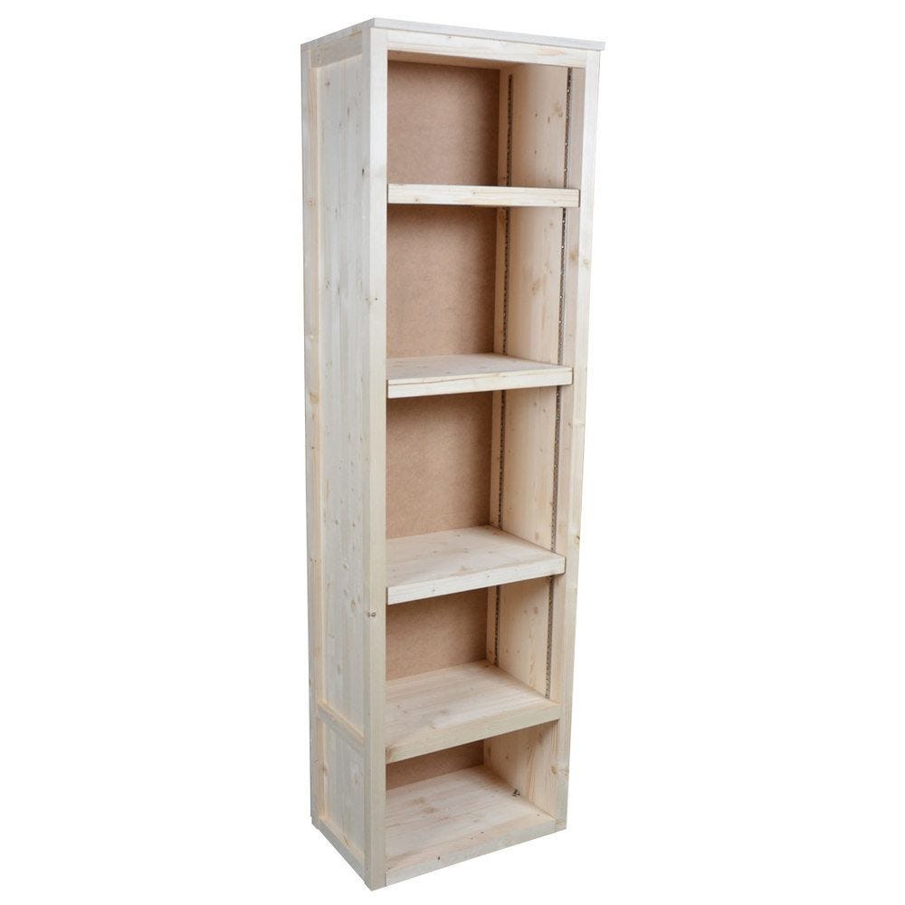 Armoire étagères étroite bois clair 60X37X200 cm Armoire étagères étroite bois clair 60X37X200 cm