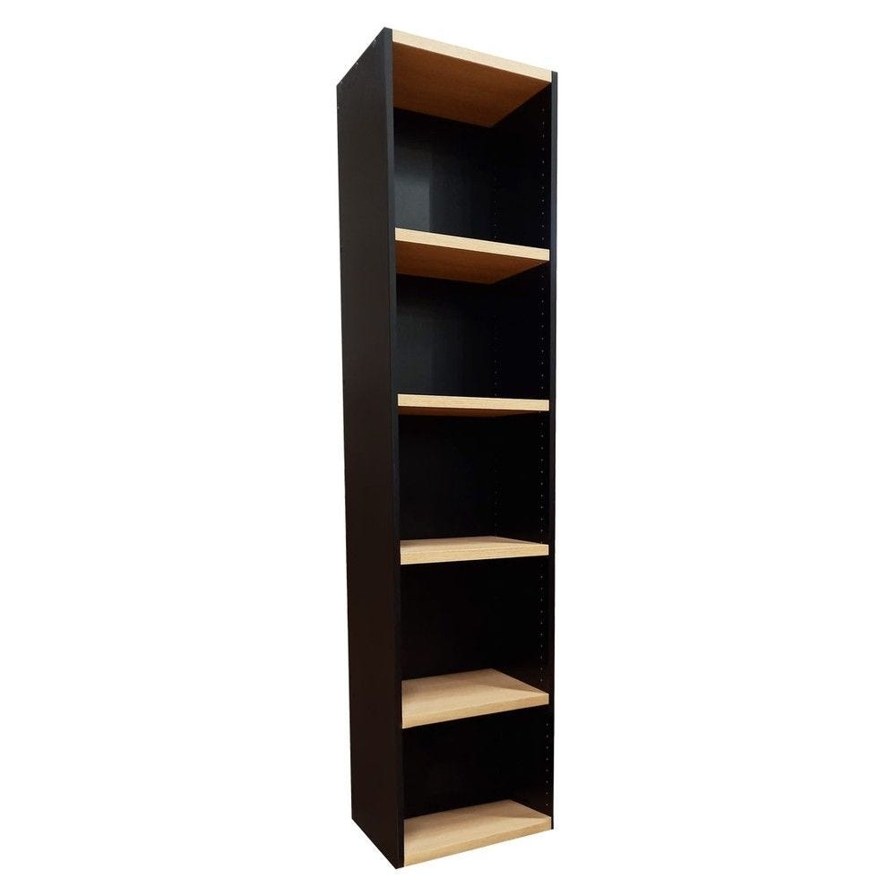 Armoire etroite haute étagères bois 2 tons 47x37x200cm Armoire etroite haute étagères bois 2 tons 47x37x200cm