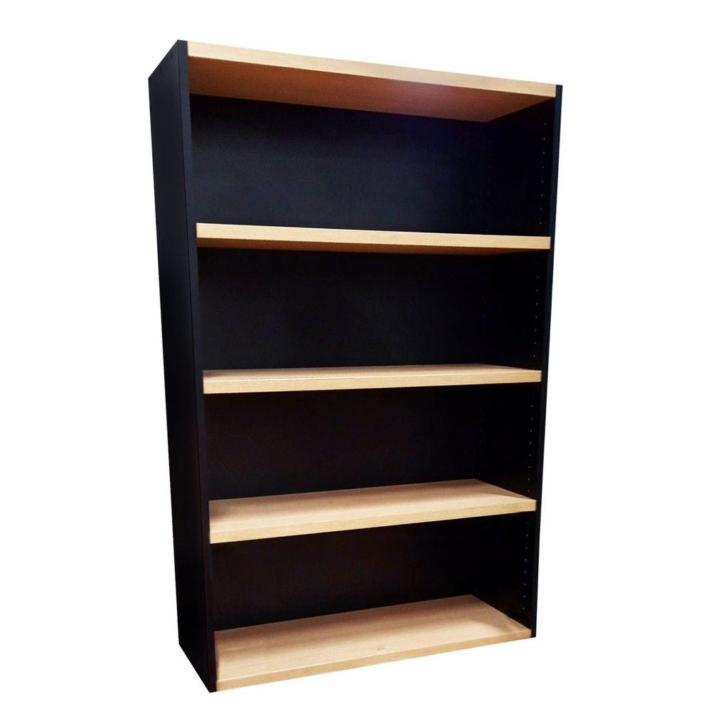 Armoire basse étagères bois 2 tons 90x37x138cm Armoire basse étagères bois 2 tons 90x37x138cm