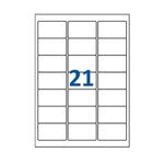 Planche A4 de 21 étiquettes autocollantes timbre 63,5x38,1mm par 100