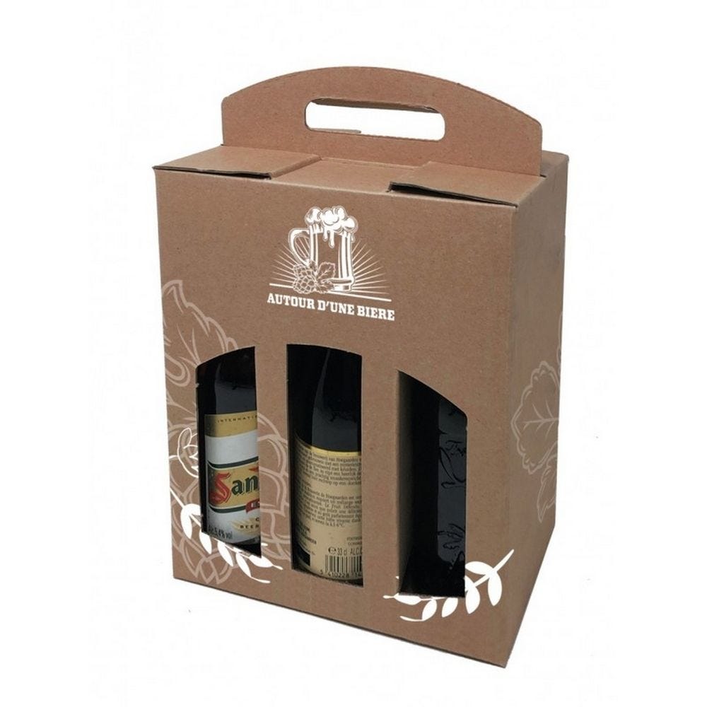 Coffret carton 6 bouteilles type long neck - 19x12x25 cm - par 50 Coffret carton 6 bouteilles type long neck - 19x12x25 cm - par 50