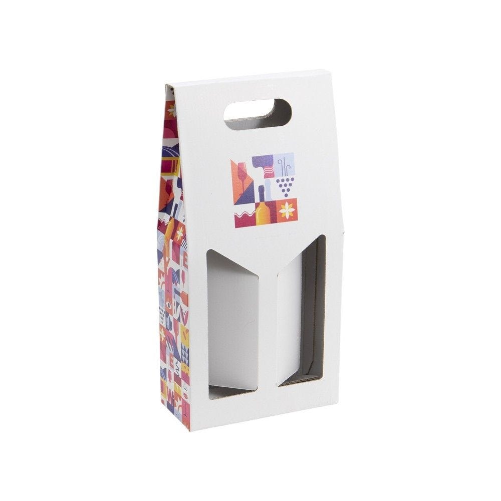 Porte-bouteilles rectangulaire carton escapade 18x9x38cm par 20 Porte-bouteilles rectangulaire carton escapade 18x9x38cm par 20