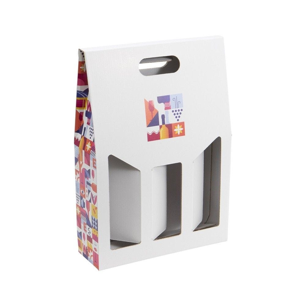 Porte-bouteilles rectangulaire carton escapade 27x9x38cm par 20 Porte-bouteilles rectangulaire carton escapade 27x9x38cm par 20