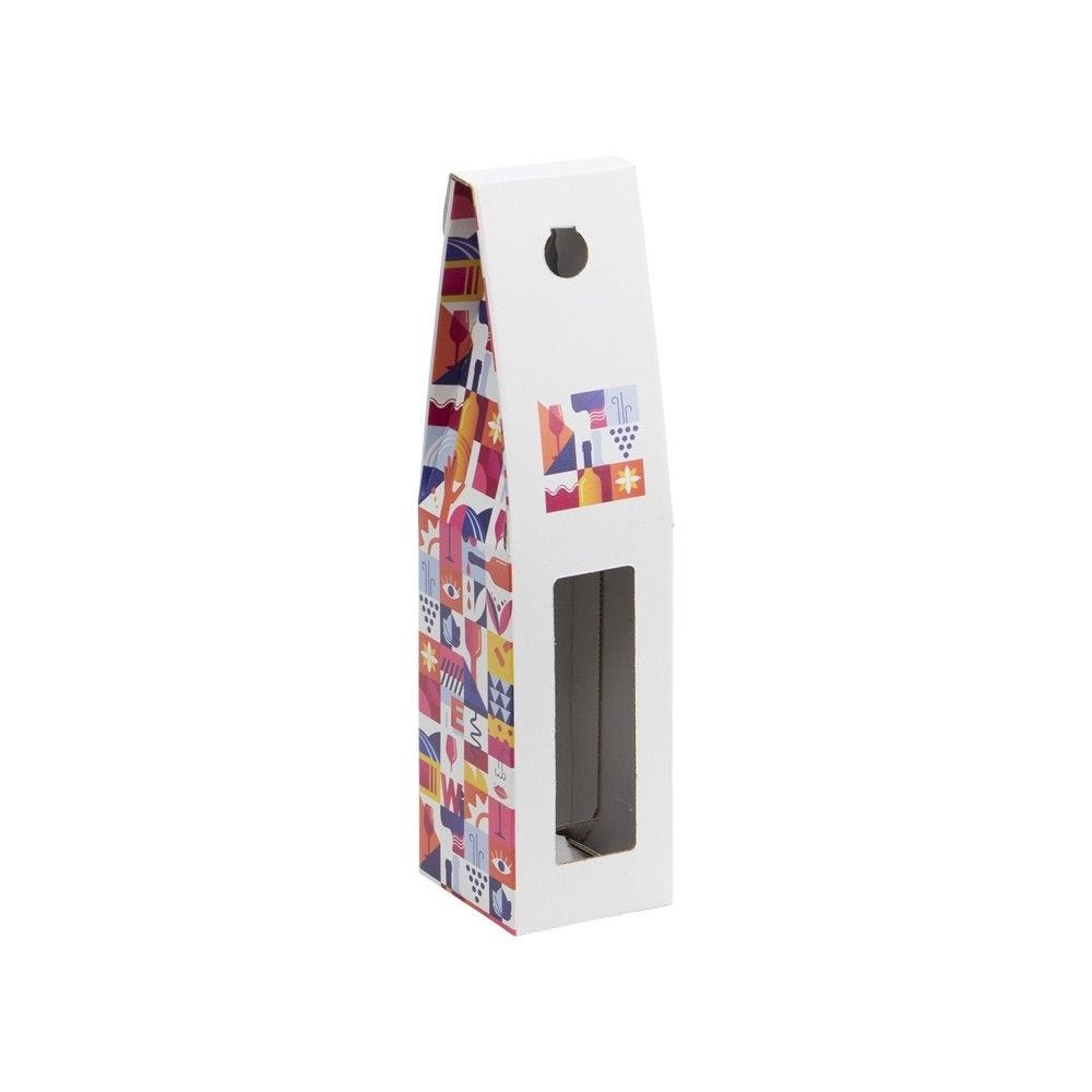 Porte-bouteilles rectangulaire carton escapade 9x9x38cm par 20 Porte-bouteilles rectangulaire carton escapade 9x9x38cm par 20