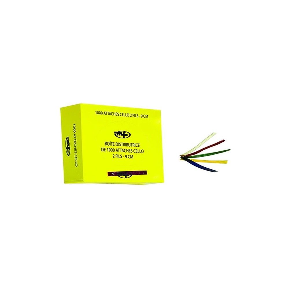 Attaches cello jaunes 90x7 mm par 1000 Attaches cello jaunes 90x7 mm par 1000
