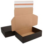 Boîte d'expédition avec adhésif carton noir/kraft 26x18.1x7cm - par 100