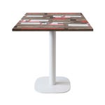 Table 70x70cm modèle round pied blanc redden wood