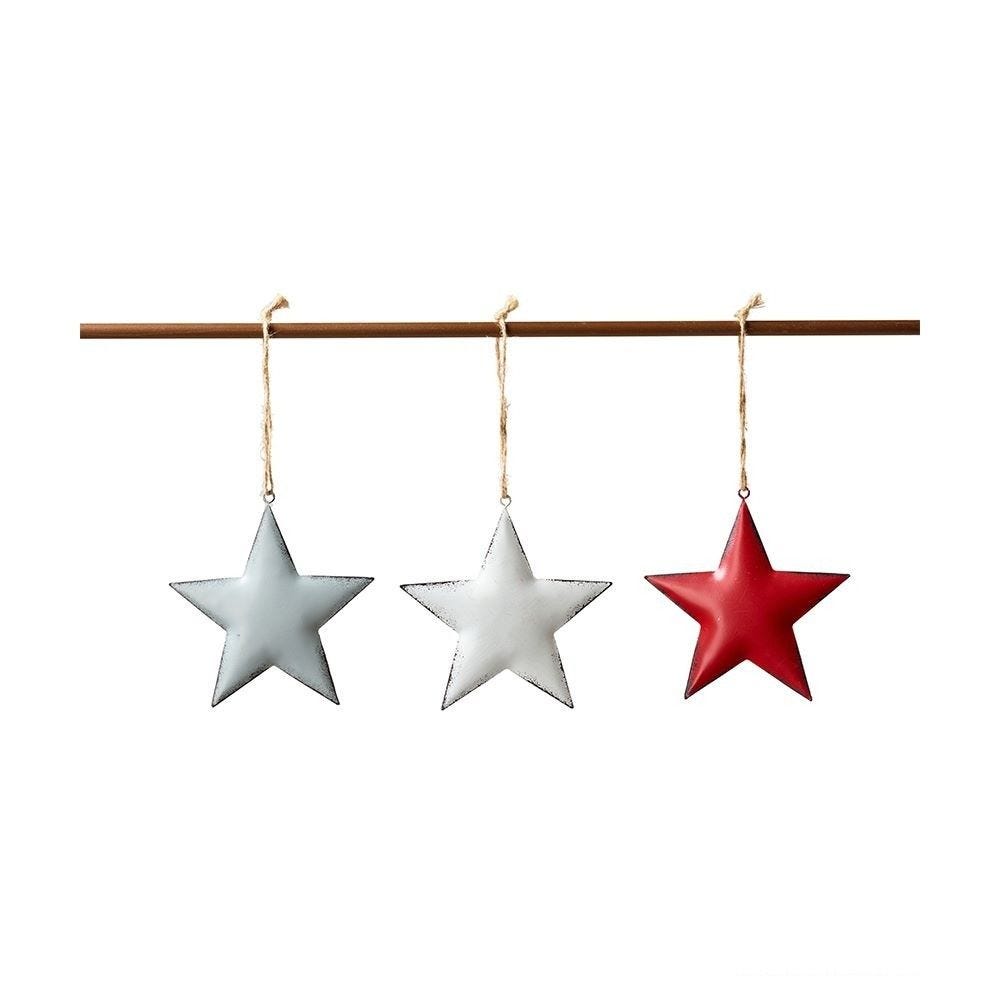 Assortiment d'étoiles à suspendre 11cm par 6 Assortiment d'étoiles à suspendre 11cm par 6