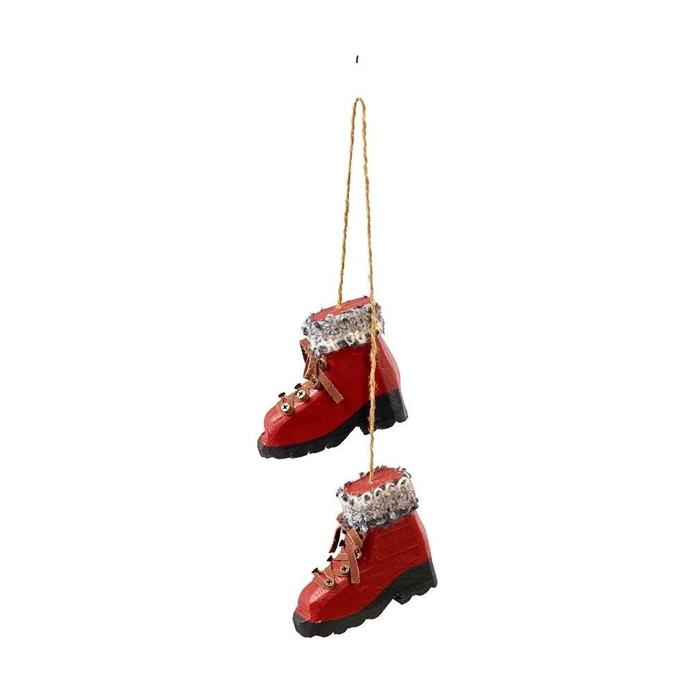 2 chaussures de ski déco à suspendre 9.5x5cm par 2