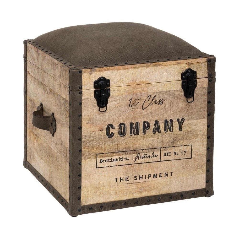 2 en 1 pouf et malle de rangement en bois de manguier 45xh 49cm 2 en 1 pouf et malle de rangement en bois de manguier 45xh 49cm