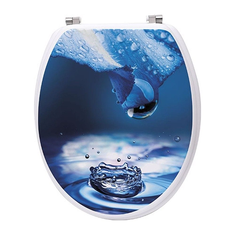 Abattant WC en bois déco azzura avec kit fixation en acier inoxydable Abattant WC en bois déco azzura avec kit fixation en acier inoxydable
