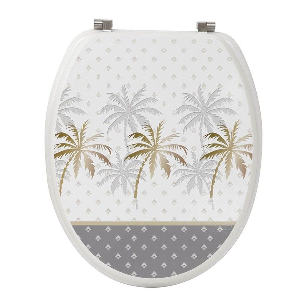 Abattant WC en bois déco florida avec kit fixation en acier inoxydable Abattant WC en bois déco florida avec kit fixation en acier inoxydable