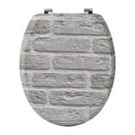 Abattant WC aspect briques avec kit fixation en acier inoxydable