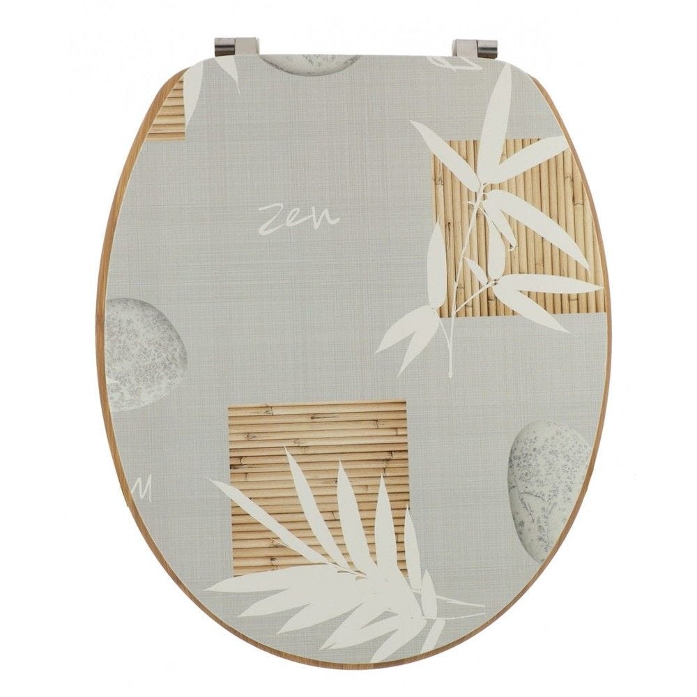 Abattant WC en bois déco spirituality avec kit fixation en acier inoxydable Abattant WC en bois déco spirituality avec kit fixation en acier inoxydable