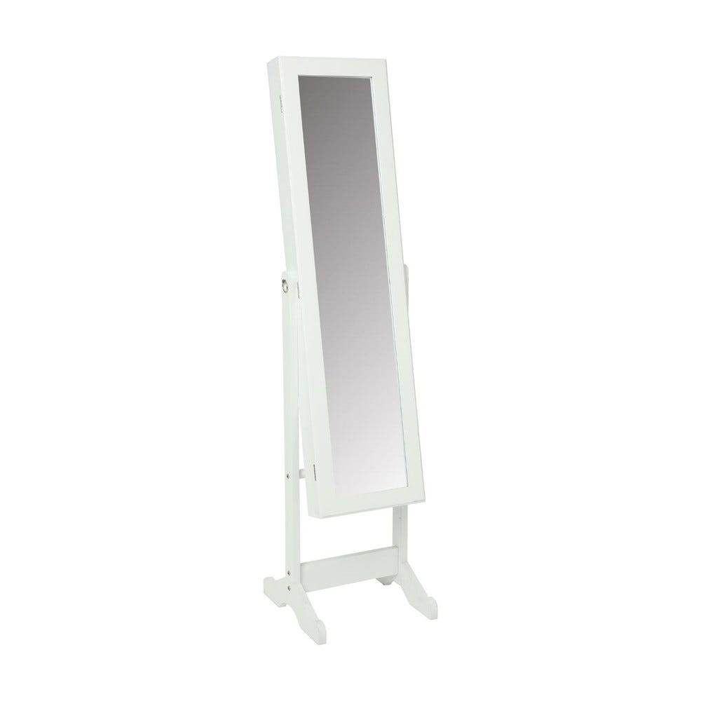 Armoire à bijoux et miroir en verre et bois blanc H 145cm Armoire à bijoux et miroir en verre et bois blanc H 145cm