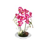Composition florale d'orchidées artificielles vase en céramique H40cm