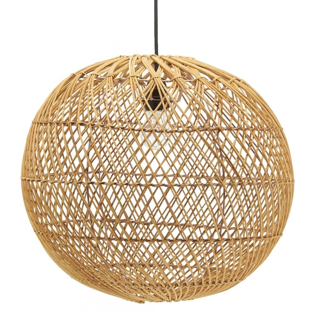 Abat-jour boule en rotin grand modèle Abat-jour boule en rotin grand modèle