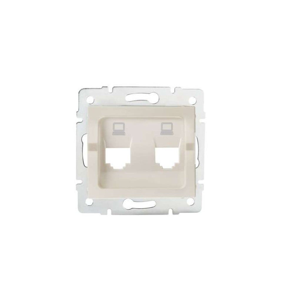 Adaptateur réseau ethernet 2xrj45 encastrable logi crème Adaptateur réseau ethernet 2xrj45 encastrable logi crème