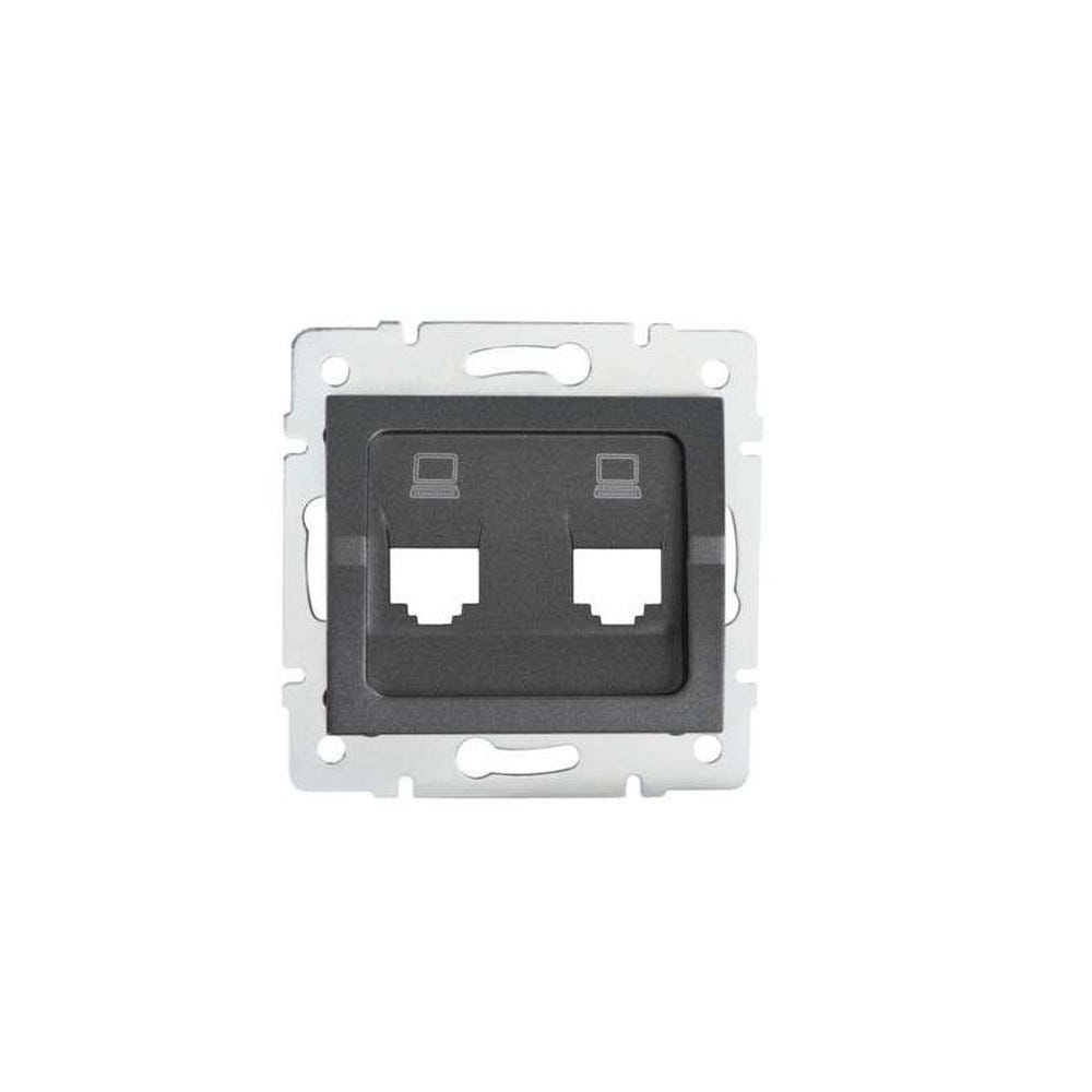 Adaptateur réseau ethernet 2xrj45 encastrable logi graphite Adaptateur réseau ethernet 2xrj45 encastrable logi graphite