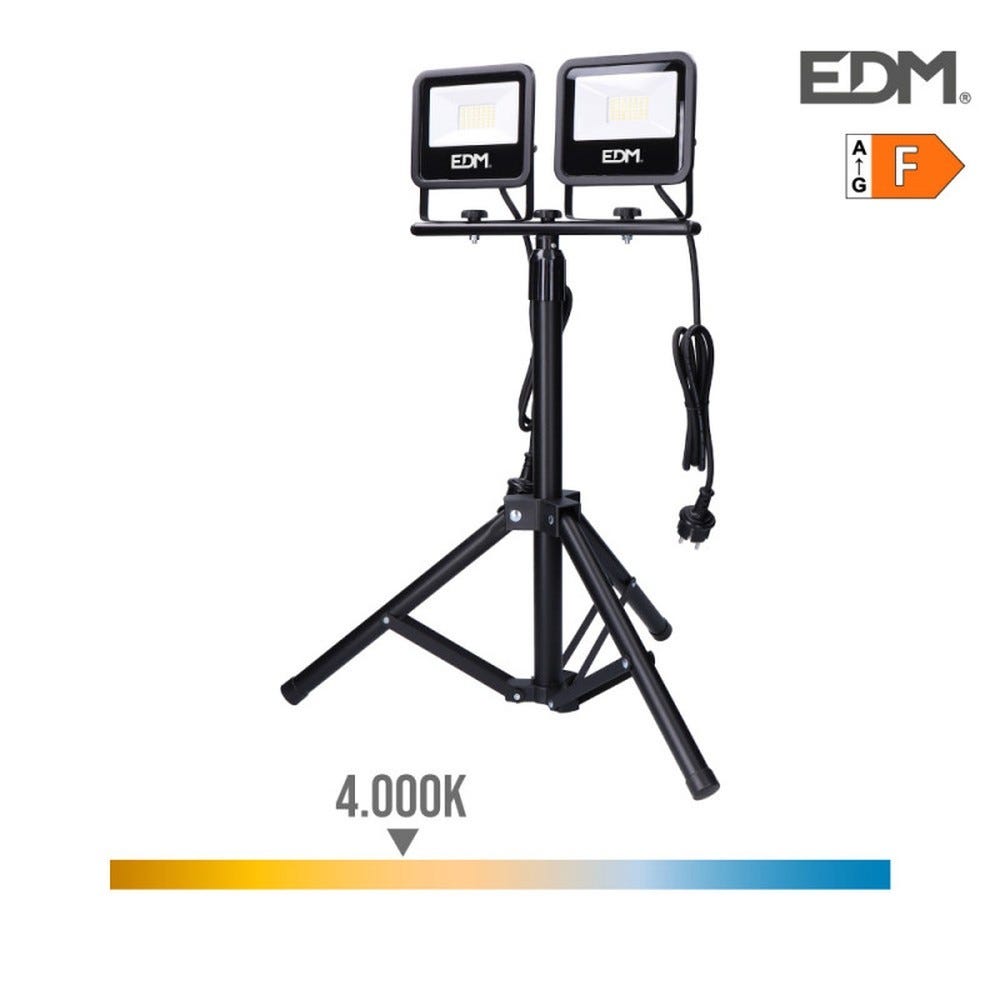 2 projecteurs LED de chantier avec trépied 30w 2370lm (240w) blanc naturel 40 2 projecteurs LED de chantier avec trépied 30w 2370lm (240w) blanc naturel 40