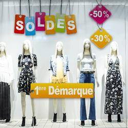 Stickers vitrine soldes